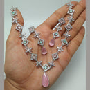 Kavita Art Silver Plated AD Necklace Set