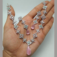 Kavita Art Silver Plated AD Necklace Set
