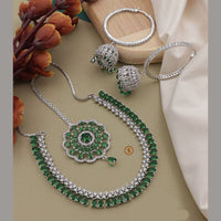 Kavita Art Silver Plated AD Necklace Set