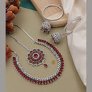 Kavita Art Silver Plated AD Necklace Set