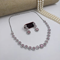 Kavita Art Silver Plated American Diamond Necklace Set
