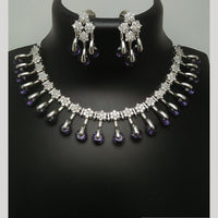 Kavita Art Silver Plated Austrian Stone Necklace Set