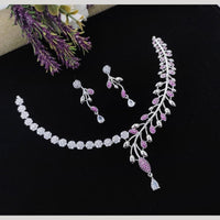 Kavita Art Silver Plated Austrian Stone Necklace Set
