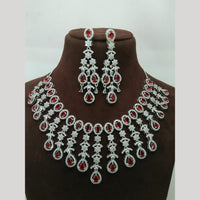 Kavita Art Silver Plated American Diamond Necklace Set
