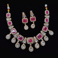 Kavita Art Gold Plated Polki Kundan Stone Necklace Set