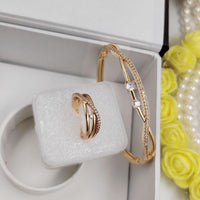 Kavita Art Gold Plated Austrian Stone Bracelet With Ring