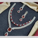 Kavita Art Silver Plated AD And Beads Necklace Set