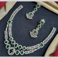 Kavita Art Silver Plated  American Diamond Necklace Set