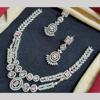 Kavita Art Silver Plated  American Diamond Necklace Set