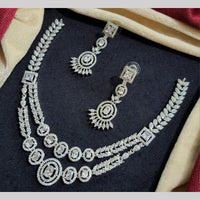 Kavita Art Silver Plated  American Diamond Necklace Set