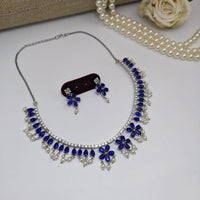 Kavita Art Silver Plated  American Diamond Necklace Set