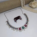 Kavita Art Silver Plated  American Diamond Necklace Set