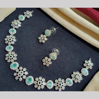 Kavita Art Silver Plated  American Diamond Necklace Set