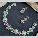 Kavita Art Silver Plated  American Diamond Necklace Set