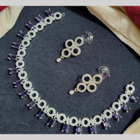 Kavita Art Silver Plated  American Diamond Necklace Set