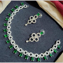 Kavita Art Silver Plated  American Diamond Necklace Set