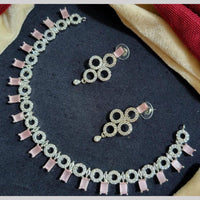 Kavita Art Silver Plated  American Diamond Necklace Set