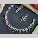 Kavita Art Silver Plated  American Diamond Necklace Set