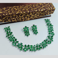 Kavita Art Silver Plated  American Diamond Necklace Set
