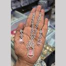 Kavita Art Silver Plated  American Diamond Necklace Set