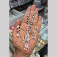 Kavita Art Silver Plated  American Diamond Necklace Set