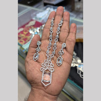 Kavita Art Silver Plated  American Diamond Necklace Set