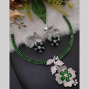 Kavita Art Silver Plated  American Diamond Necklace Set