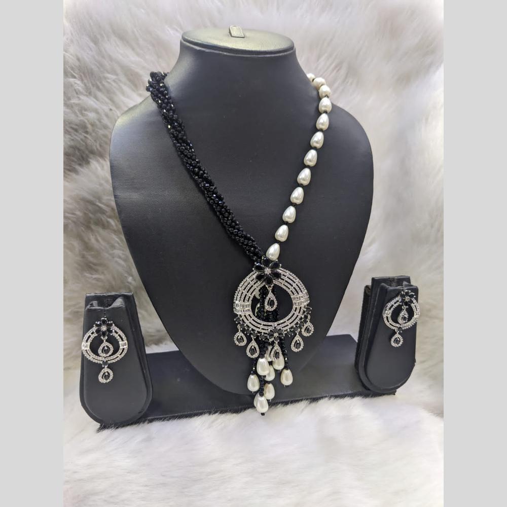 Kavita Art Silver Plated  American Diamond Necklace Set