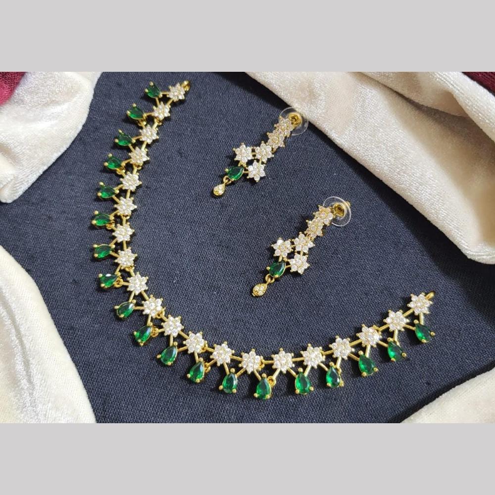Kavita Art Silver Plated  American Diamond Necklace Set