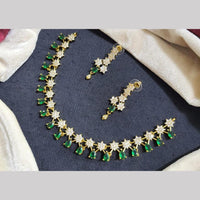 Kavita Art Silver Plated  American Diamond Necklace Set