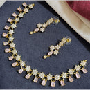 Kavita Art Silver Plated  American Diamond Necklace Set