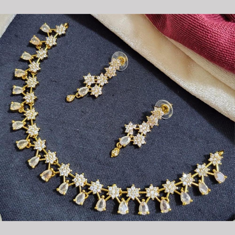 Kavita Art Silver Plated  American Diamond Necklace Set