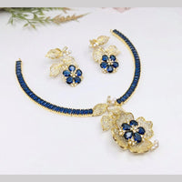 Kavita Art Silver Plated  American Diamond Necklace Set