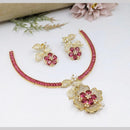 Kavita Art Silver Plated  American Diamond Necklace Set
