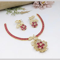 Kavita Art Silver Plated  American Diamond Necklace Set