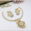 Kavita Art Silver Plated  American Diamond Necklace Set