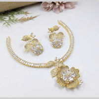 Kavita Art Silver Plated  American Diamond Necklace Set