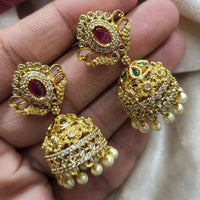 Kavita Art Gold Plated Austrian Stone Jhumki Earrings