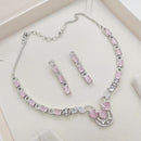 Kavita Art Silver Plated American Diamond Necklace Set