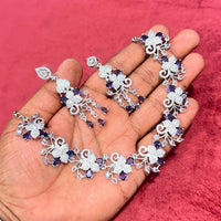 Kavita Art Silver Plated American Diamond Necklace Set