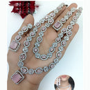 Kavita Art Silver Plated American Diamond Necklace Set