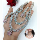 Kavita Art Silver Plated American Diamond Necklace Set