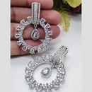 Kavita Art Silver Plated American Diamonds Dangler Earrings