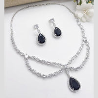 Kavita Art Silver Plated American Diamond Necklace Set