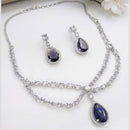 Kavita Art Silver Plated American Diamond Necklace Set