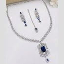 Kavita Art Silver Plated American Diamond Necklace Set