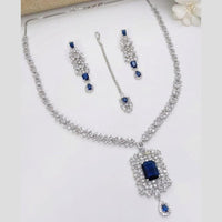 Kavita Art Silver Plated American Diamond Necklace Set