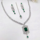 Kavita Art Silver Plated American Diamond Necklace Set