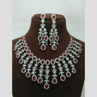 Kavita Art Silver Plated American Diamond Necklace Set