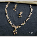 Kavita Art Rose Gold Plated American Diamond Necklace Set